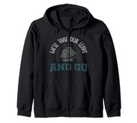 Sea Shanty or Pirate Design for we'll take our leave and go Zip Hoodie