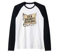 Sea Shanty Screams Tattered Sail Raglan Baseball Tee