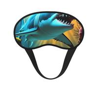 Sea Shark Blackout Sleep Mask - Soft Adjustable Eye Mask for Full Light Blocking, Deep Sleep, Travel & Relaxation