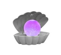Sea Shell Clam Lamp Colour Changing Mood Table Light, Portable Night Accent Pearl LED Lamp for Bedroom Living Room Home Décor, Grey