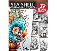 Sea Shell Coloring Book: 23 High Quality Designs included in Greyscale and Light Versions | 8.5" x 11" Matte Paperback Format | Perfect for Kids, Teens, and Adults for Relaxation and Stress Relief