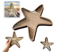 Sea Shell Display Box Wooden Starfish Holder with Acrylic Panel Storage Box,Wood Seashell Display Case,for Mini Shells Sea Rock Small Starfish Collection Boxs Home Decor Birthday Present