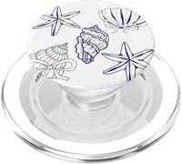 Sea shell graphic sea shell coquette bow coastal PopSockets PopGrip for MagSafe