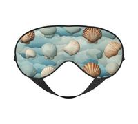 Sea Shell Print Silk Like Sleep Eye Mask Comfortable Blindfold Adjustable Soft Eye mask for Sleep