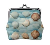 Sea Shell Print Stylish unique Coin Purse Cute Mini Wallet with Kiss Lock Waterproof for Coins