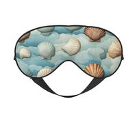 Sea Shell Print Women Men Double-Sided Soft Eye Mask, Ultrathin Light Blocking Sleeping Blindfold