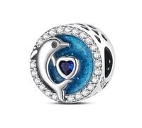 Sea Shell Star Fish Ocean Glow In The Dark Love Heart Safety Chain Mother Mum Mom Charm Bead Pendant 925 Sterling Silver Compatible With Pandora Charm Moments Bracelet