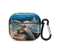 Sea Shell Starfish Bluetooth Earbuds Case Cover Full Body Shockproof Protection Hard Case Support Wireless Charging with Keychain Personalized Gift for AirPods 3