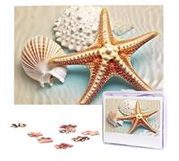 Sea Shell Starfish Jigsaw Puzzle for Adults Challenging Wooden Puzzles 1000 Pieces Personalized Photo Puzzle Picture Jigsaws Custom Jigsaw Puzzles for Birthday