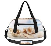 Sea Shell Starfish Kids Overnight Duffle Bags for Girls Boys, Summer Beach Lightweight Sports Gym Bag for Kids，Small Overnight Weekender Carry on Travel Bags Dance Bag, Sea Shell Starfish, 18.5L x
