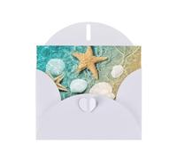 Sea Shell Starfish Pearl Paper Holiday Greeting Card With Envelopes Weddings Party Birthday Invitations Wishes