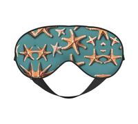 Sea Shell Starfish Print Soft Eye Mask - Comfortable Sleep, Elastic Nighttime Shade, Eye Covers for Travel, Meditation