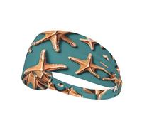 Sea Shell Starfish Sports Headband For Men Women Tennis Sweat Band For Workout Sports Headbands Elastic For Running