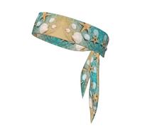 Sea Shell Starfish Unisex Sports Head Tie - Double-Sided, Moisture-Wicking Workout Headband, Adjustable Knotted Band for Running, Yoga & Gym