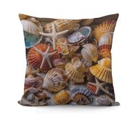 Sea Shell Treasures Decorative Pillow Covers, Throw Pillow Covers Soft for All Seasons, Pillowcases for Couch Living Room Sofa Bedroom 18x18 Inch