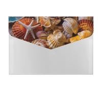 Sea Shell Treasures File Folder 6-Pocket, Waterproof Accordion File Organizer with Snap Closure, Expanding Document Holder for Office, Home