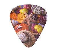 Sea Shell Treasures Guitar Picks 12 Pack Set Guitar Gift for Bass Picks Acoustic Guitars Plectrums with Clear Storage Box