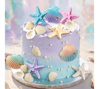 Sea Shell Under The Sea Cake Toppers Ocean Baby Shower Birthday Decor
