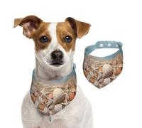Sea Shells and Starfish Dog Bandanas,Summer Bandanas for Dogs Washable Adjustable Dog Triangle Scarf Bibs Cute Pet Bibs for Medium Large Dogs Puppy and Cats Medium