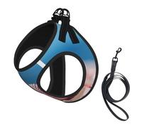 Sea Shells And Starfish Print Reflective No Choke Pet Vest Harness,Adjustable Soft Padded Dog Harness With Easy Control Handle