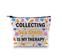 Sea Shells Makeup Bag Seashell Collectors Gift Sea Glass Hunter Gift Seashells Lover Gift Sea Vacation Gift Zipper Pouch (Sea Shells 2UK)