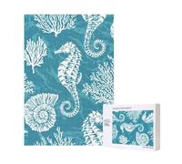 Sea Shells Seahorse Coral,300 Pieces Wooden Jigsaw Family Game Jigsaw Puzzles for Adults Teens