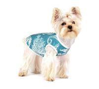 Sea Shells Seahorse Coral,Cotton Sleeveless Pet T-Shirt Soft Stretchy Puppy Breathable Vest,S
