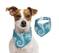 Sea Shells Seahorse Coral,Dog Bandanas Cotton Pet Scarf Adjustable Bibs for Pet,M