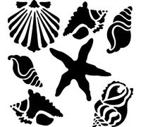 'Sea Shells & Starfish' Rubber Stamp - Unmounted Design for Crafting & Scrapbooking, A7 (RS00056707)