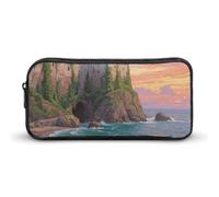 Sea - Side Castle Pencil Case - Large Aesthetic Makeup Bag Multi-Purpose Pencil Pouch Cute Cosmetic Bag with Zipper Closure for Office, Home, Study & Travel