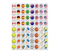 Sea-side Escape Game, Ameri-can National Flag Mahjong Game Set, Mah Jong Tile Games For Adults Kids, Reusable Funny Mahjong Sets With 65 Tiles 30mm Flag Pattern