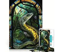 Sea Snake Stained Glass 1000 Piece Jigsaws for Adults Puzzle Strengthen Memory Warm Time Clean Edge (38x52cm)
