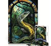 Sea Snake Stained Glass 1000 Piece Jigsaws for Adults Puzzle Strengthen Memory Warm Time Clean Edge (38x52cm)