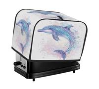 Sea Solphin Ocean Animal Toaster Cover 2 Slice Dust Cover for Bread Machine,Small Kitchen Appliance