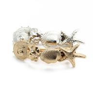 Sea Star Hair Clip 2pcs Shell Ethnic Style for Women | Alloy Golden Finish, Creative Simple Chic Look, Comfortable Easy to Use, Graceful Sweet Temperament