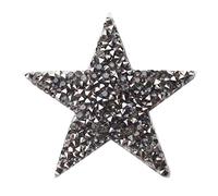 Sea Star Patches Embroidered Sticker Rhinestone Badge,Crystal Applique pack of 5 pieces (ash gray)
