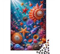 Sea Star Shell Coral Jigsaw Puzzle, 1000 Pcs Indoor Adult Game | 70x50cm Cardboard, Brain Workout, Smooth Surface Finish, Art Admirers, Stress Reduction