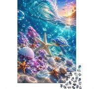 Sea Star Shell Jigsaw Puzzle, 1000 Pcs Indoor Adult Game | 70x50cm Cardboard, Brain Workout, Smooth Surface Finish, Adult Hobbyists, Stress Reduction