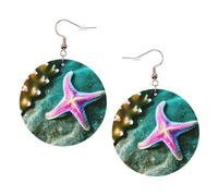 Sea Starfish Leather Round Earrings Daily Accessories Working At Work Women'S Fashion