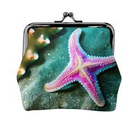 Sea Starfish Print Stylish unique Coin Purse Cute Mini Wallet with Kiss Lock Waterproof for Coins