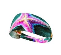 Sea Starfish Sports Headband For Men Women Tennis Sweat Band For Workout Sports Headbands Elastic For Running