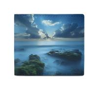 Sea Stones on Seaside Caribbean Shore Billfold Wallet Leather Purse Cute Card Holder Clutch for Business Travel