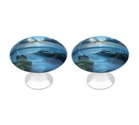 Sea Stones on Seaside Caribbean Shore Cabinet Knobs Stainless Steel Round Drawer Pulls for Wardrob Doorknob