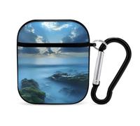 Sea Stones on Seaside Caribbean Shore Earphone Case Cover Compatible with AirPods 1&2 Shockproof Bluetooth Headset Case Black-style