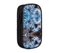 Sea Stones Print Pencil Case Coin Key Card Bag Purse Large Pen Pouch for Kids Boys School Office
