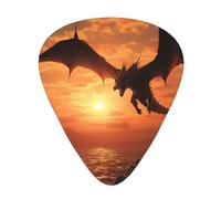 Sea Sunset Flying Dragon 12 Pcs Guitar Picks, 0.46mm/0.71mm/0.96mm Thickness, Guitar Plectrum With Storage Case For Acoustic-Electric Guitar Ukulele Bass