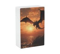 Sea Sunset Flying Dragon Cigarette Case - Waterproof & Crush Proof Cigarette Holder Case for 20 King Size Cigarettes, Portable Pocket Size Travel Box for Men & Women