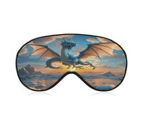 Sea Sunset Flying Dragon Eye Mask, Adjustable Strip, Blocks Light Sleep Mask, Sleep Eye Mask for Night Sleeping Travel Nap 8.1 * 4.1 Inches