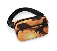 Sea Sunset Flying Dragon Fanny Pack Waterproof External Pocket Portable Waist Pack Outdoor Adjustable Strap Lightweight Waist Bag for Workout Traveling Casual Running Hiking Cycling