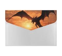 Sea Sunset Flying Dragon File Folder 6-Pocket, Waterproof Accordion File Organizer with Snap Closure, Expanding Document Holder for Office, Home
